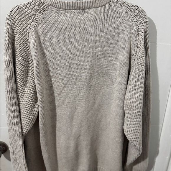 Structure Cream V-Neck Sweater Ribbed Knit SIZE -L - Picture 4 of 8